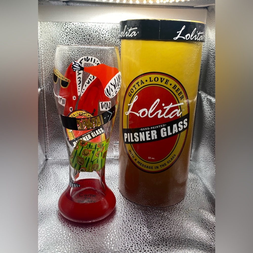 Lolita Festive Santa Glass Art with Red and Green